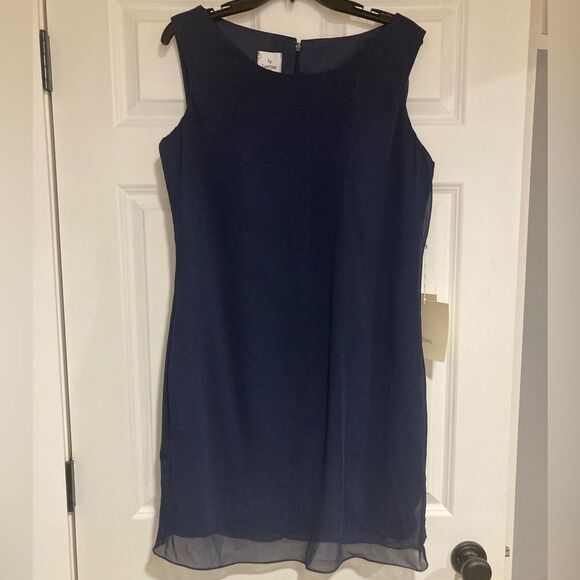 LT LanTing Dress Sz 18 Navy Mother of the Bride Wedding Tank/Jacket‎ Minimalist - Picture 2 of 12